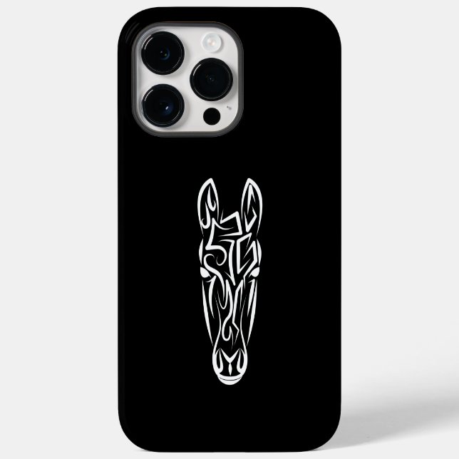 Coques Case-Mate iPhone Cheval tribal noir et blanc (Verso)