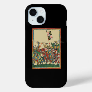 Coque Pour iPhone 15 Chevalier Chargement, Manesse de Codex du XIVe siè