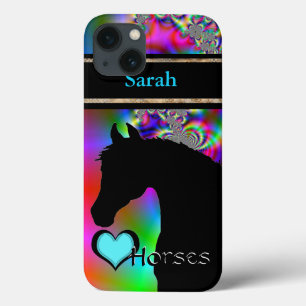 iPhone 13 Case Chevaux cardiaques III personnalisable (fractal 50