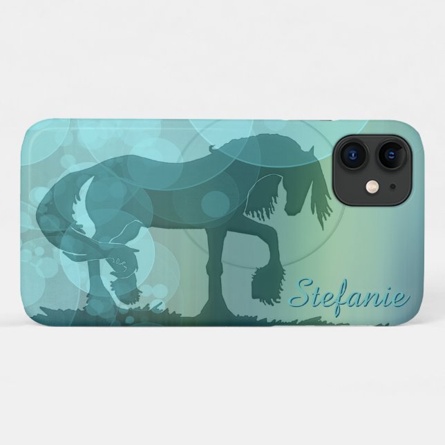 Coques Case-Mate iPhone Chevaux de coeur VI (bulles turquoises) (Dos (Horizontal))