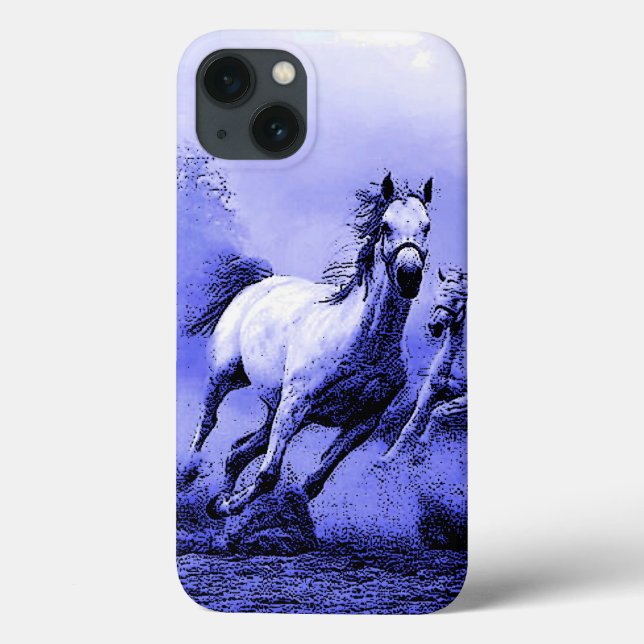 Coques Case-Mate iPhone Chevaux de course et Lune Bleue (Verso)