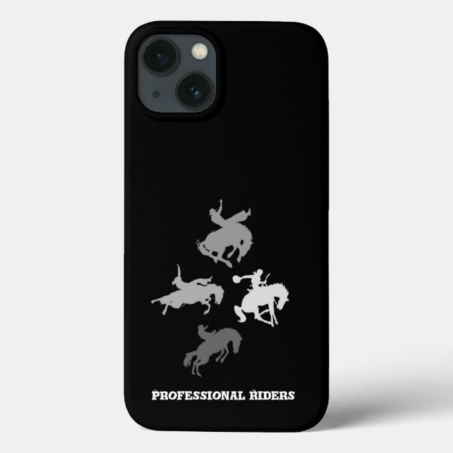 Coques Case-Mate iPhone Chevaux de rodéo | Arrière - plan noir (Verso)
