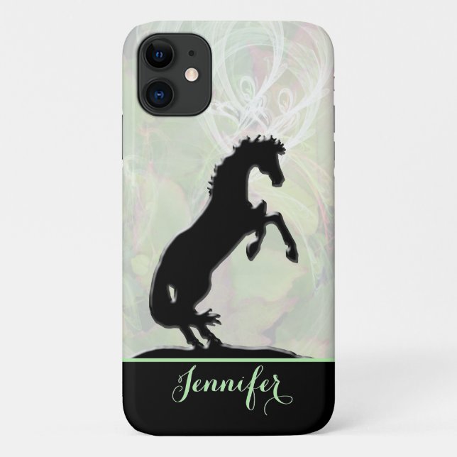 Coques Case-Mate iPhone Chevaux du Coeur V (verdoyant fractal) (Dos)