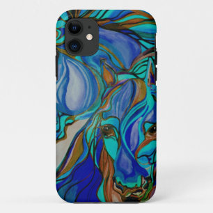 Coque Case-Mate Pour iPhone Chevaux sauvages en Brown et Turquoise