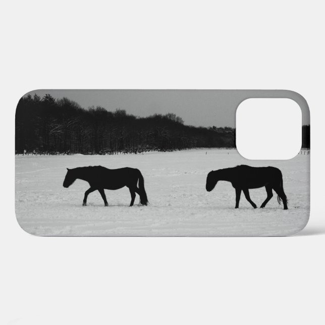 Coques Case-Mate iPhone Chevaux Sur Iphcna Neige (Verso (horizontal))