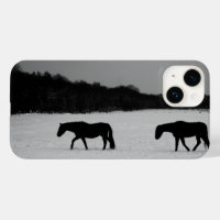 Chevaux Sur L'Ipha De Neige