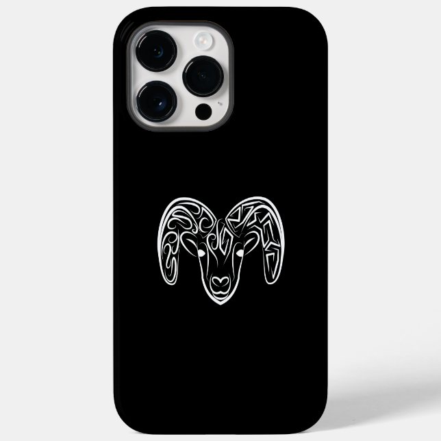 Coques Case-Mate iPhone Chèvre tribale noire et blanche / Mouton (Verso)