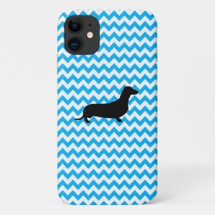 Case-Mate iPhone Case Chevron Bébé Bleu Avec Silhouette Dachshund
