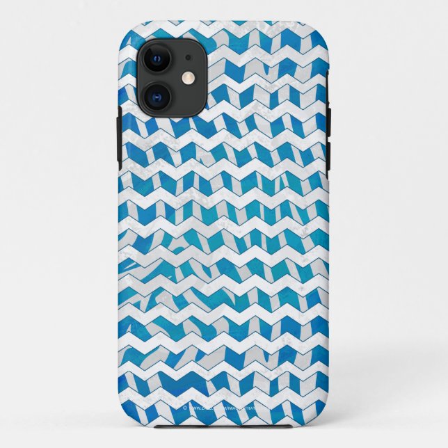 Coques Case-Mate iPhone Chevron bleu et blanc Zebra (Dos)