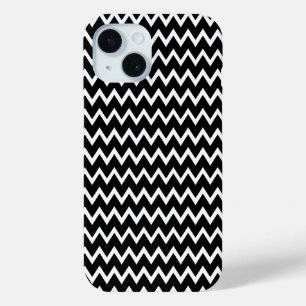 Coque Pour iPhone 15 Chevron noir et blanc