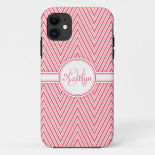 Case-Mate iPhone Case Chevron rose avec Monogramme