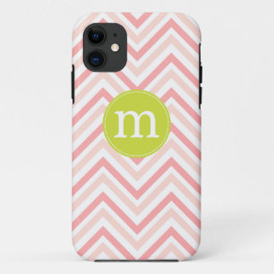 Coque Case-Mate Pour iPhone Chevron rose et blanc moderne personnalisé