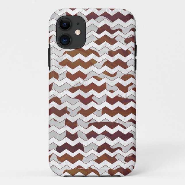Coques Case-Mate iPhone Chevron Vache Brown et blanc (Dos)