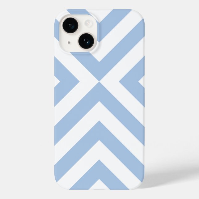Coques Case-Mate iPhone Chevrons bleu clair et blanc gras (Verso)