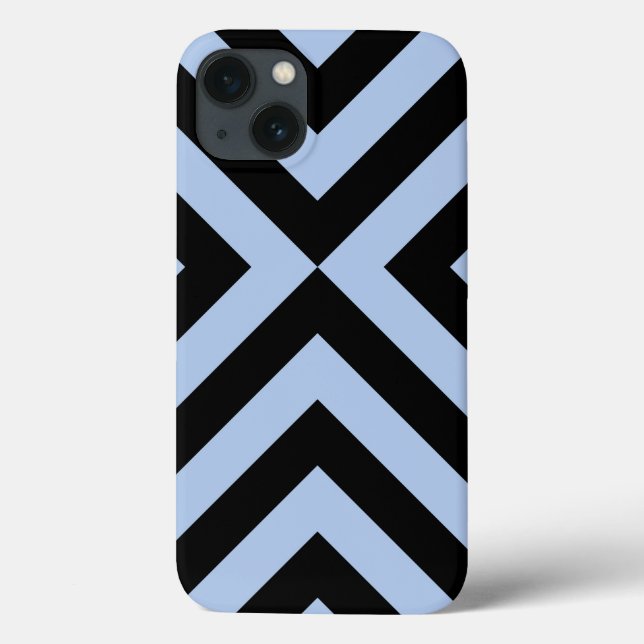 Coques Case-Mate iPhone Chevrons bleu-clair et noirs (Verso)