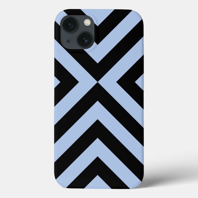 Coques Case-Mate iPhone Chevrons bleu-clair et noirs audacieux (Verso)
