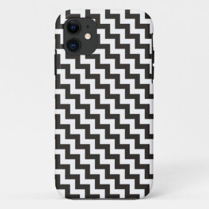 Coque Case-Mate Pour iPhone Chevrons diagonaux noirs et blancs