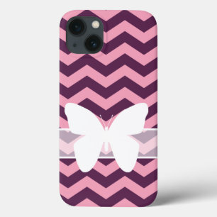 Etui iPhone Case-Mate Chevrons d'orchidée pourpre congelé avec papillon