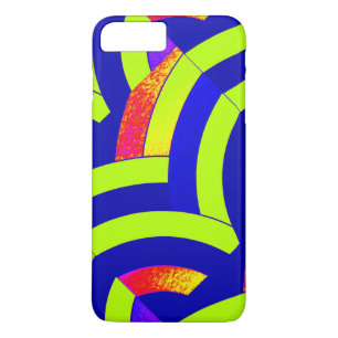Coque iPhone 8 Plus/7 Plus chevrons modernes chics de chaux/marine