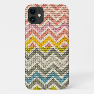 Case-Mate iPhone CASE CHEVRONS MOSAÏQUES BLANCS ROSE JAUNES BLEUS