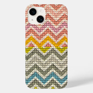 COQUES POUR iPhone CHEVRONS MOSAÏQUES BLANCS ROSE JAUNES BLEUS