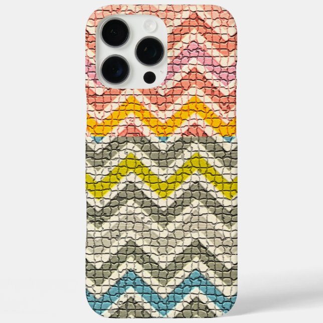 COQUES Case-Mate iPhone CHEVRONS MOSAÏQUES BLANCS ROSE JAUNES BLEUS (Verso)