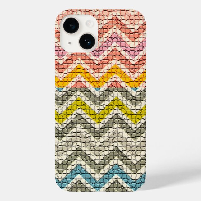 COQUES Case-Mate iPhone CHEVRONS MOSAÏQUES BLANCS ROSE JAUNES BLEUS (Verso)