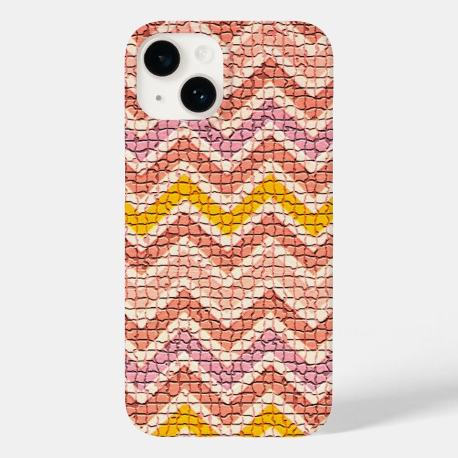 COQUES Case-Mate iPhone CHEVRONS MOSAÏQUES JAUNES ROSE BLANC (Verso)