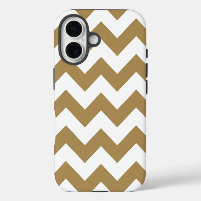 Coques Case-Mate iPhone Chevrons neutres en teck (Verso)