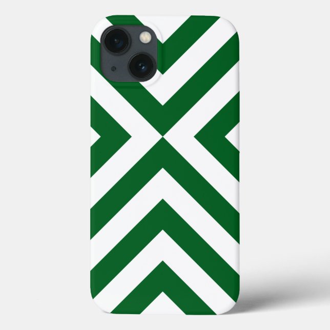 Coques Case-Mate iPhone Chevrons verts et blancs audacieux (Verso)