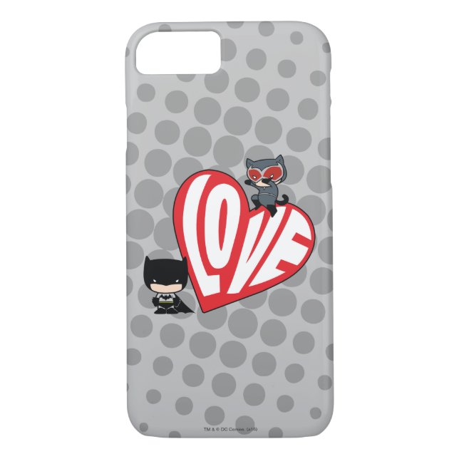 Coques Case-Mate iPhone Chibi Catwoman rebondit sur Batman (Dos)