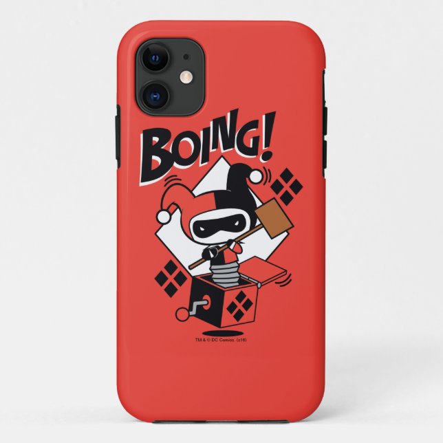 Coques Case-Mate iPhone Chibi Harley-Quinn-In-A-Box Avec Marteau (Dos)
