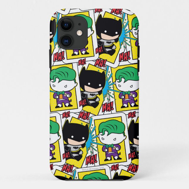 Coques Case-Mate iPhone Chibi Joker et Batman Motif de cartes de jeu (Dos)