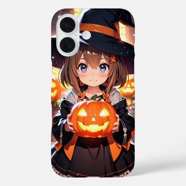 Coques Case-Mate iPhone Chibi Witch & Citrouille (Verso)