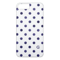 Chic bleu et blanc motif monogramme
