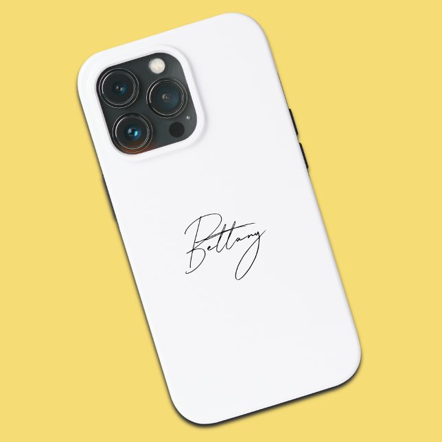 Coques Case-Mate iPhone Chic Elegant Noir Script Calligraphie Nom (Créateur téléchargé)