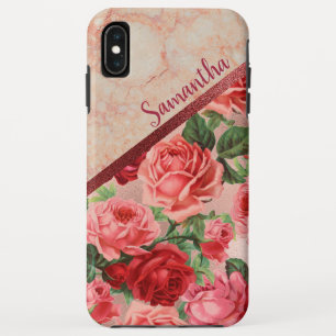Case-Mate iPhone Case Chic Elégant rose Vintage Roses Roses Florales Mar