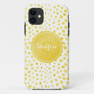 Coque Case-Mate Pour iPhone Chic faux or brillant imprimé guépard monogramme