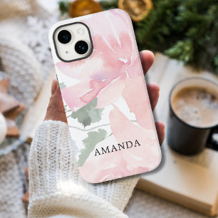 Coque Pour iPhone 14 Chic Floral Rose