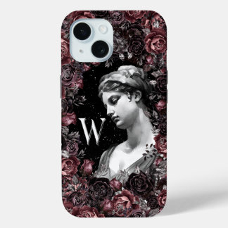 COQUE POUR iPhone 15 CHIC FLORAL VINTAGE BAROQUE MONOGRAM PERSONNALISÉ