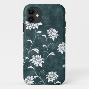 Etui iPhone Case-Mate Chic girly de fleurs bleues et blanches de damassé