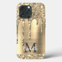 Chic Glam Gold Parties scintillant Drives Monogram