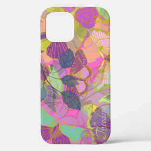 Case-Mate iPhone Case Chic gold Butterfly Turquoise Violet