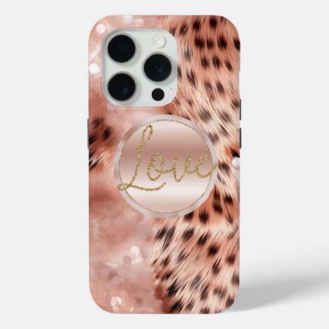 Coques Case-Mate iPhone Chic Joli Rose Gold Leopard (Verso)