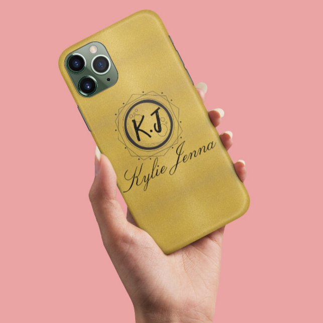 Coques Case-Mate iPhone Chic or et noir élégant script calligraphie (Créateur téléchargé)