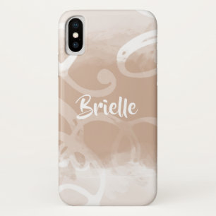 Case-Mate iPhone Case Chic Pastel Brown Aquarelles Avec Nom