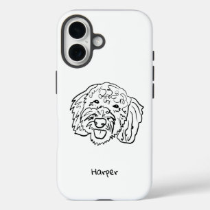 Coques iPhone 16 Chic Poodle Outline : Personnalisez votre appareil