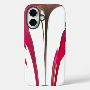 Coques iPhone 16 Chic rouge extraordinaire rose sous le ciel blanc