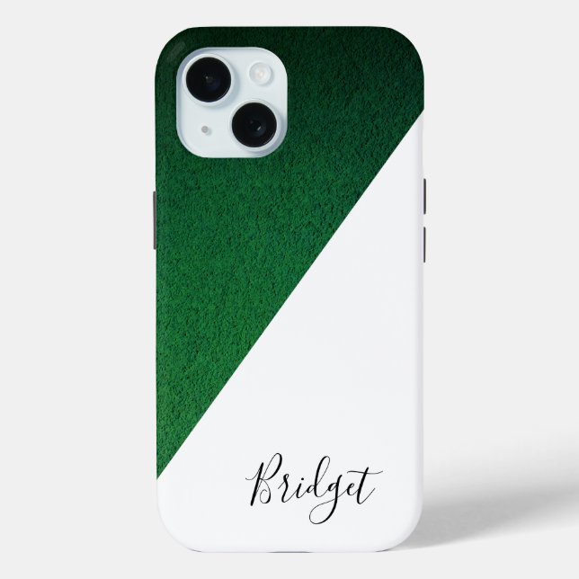 Coques Case-Mate iPhone chic vert & blanc géométrique moderne (Verso)