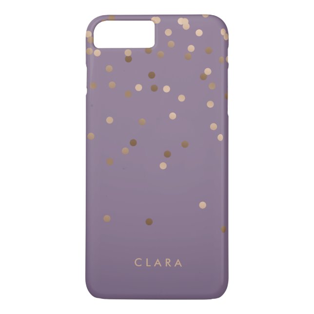 Coques Case-Mate iPhone chick glam rose or confetti points violet (Dos)